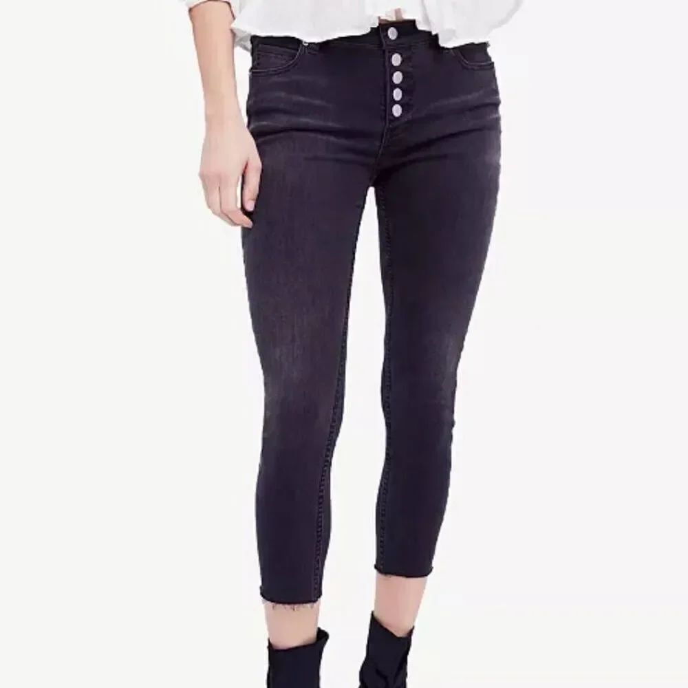 Free People Reagan Raw Hem Skinny Jeans